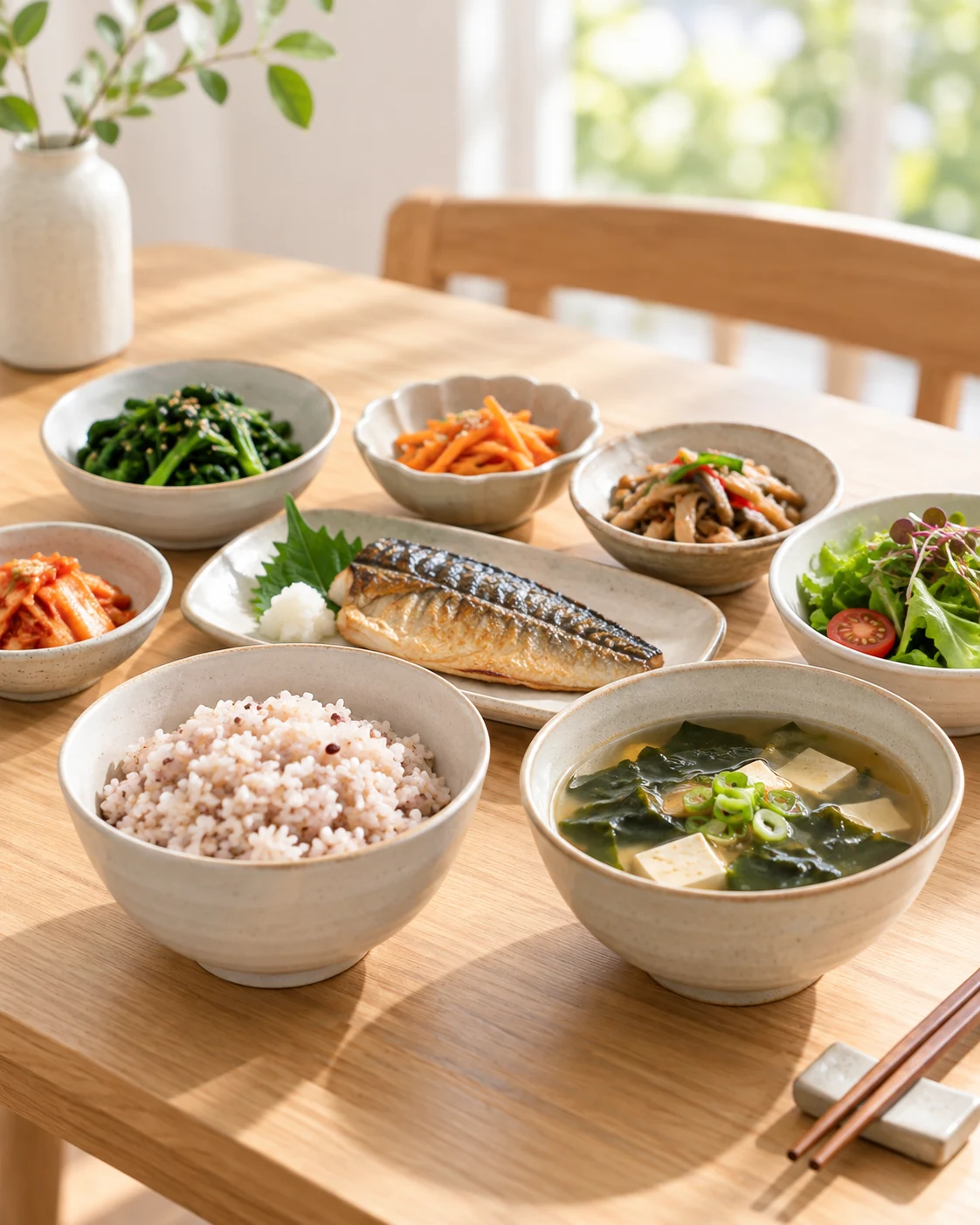 균형 잡힌 식사 장면