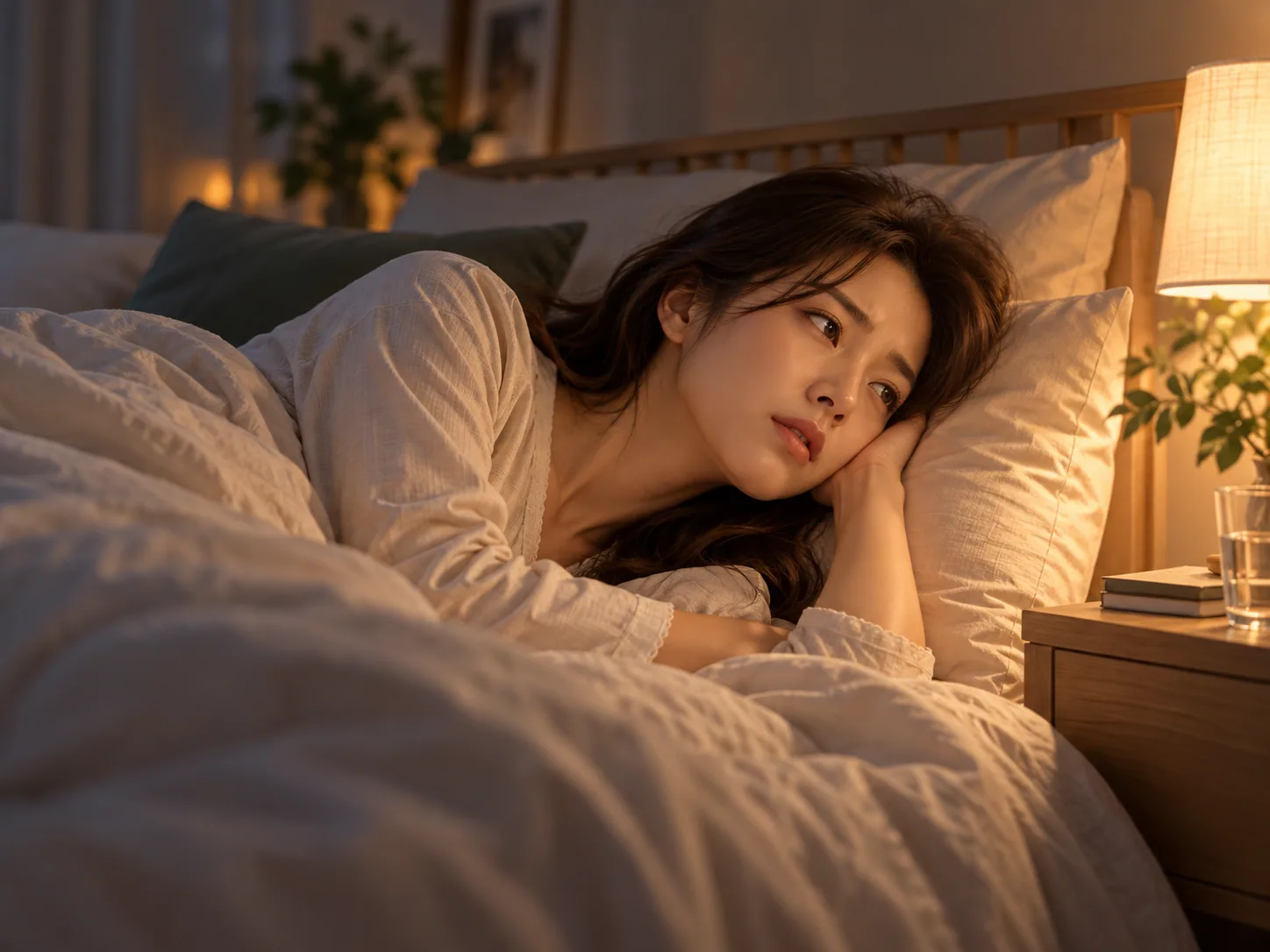 밤중 각성과 수면 불편을 겪는 여성