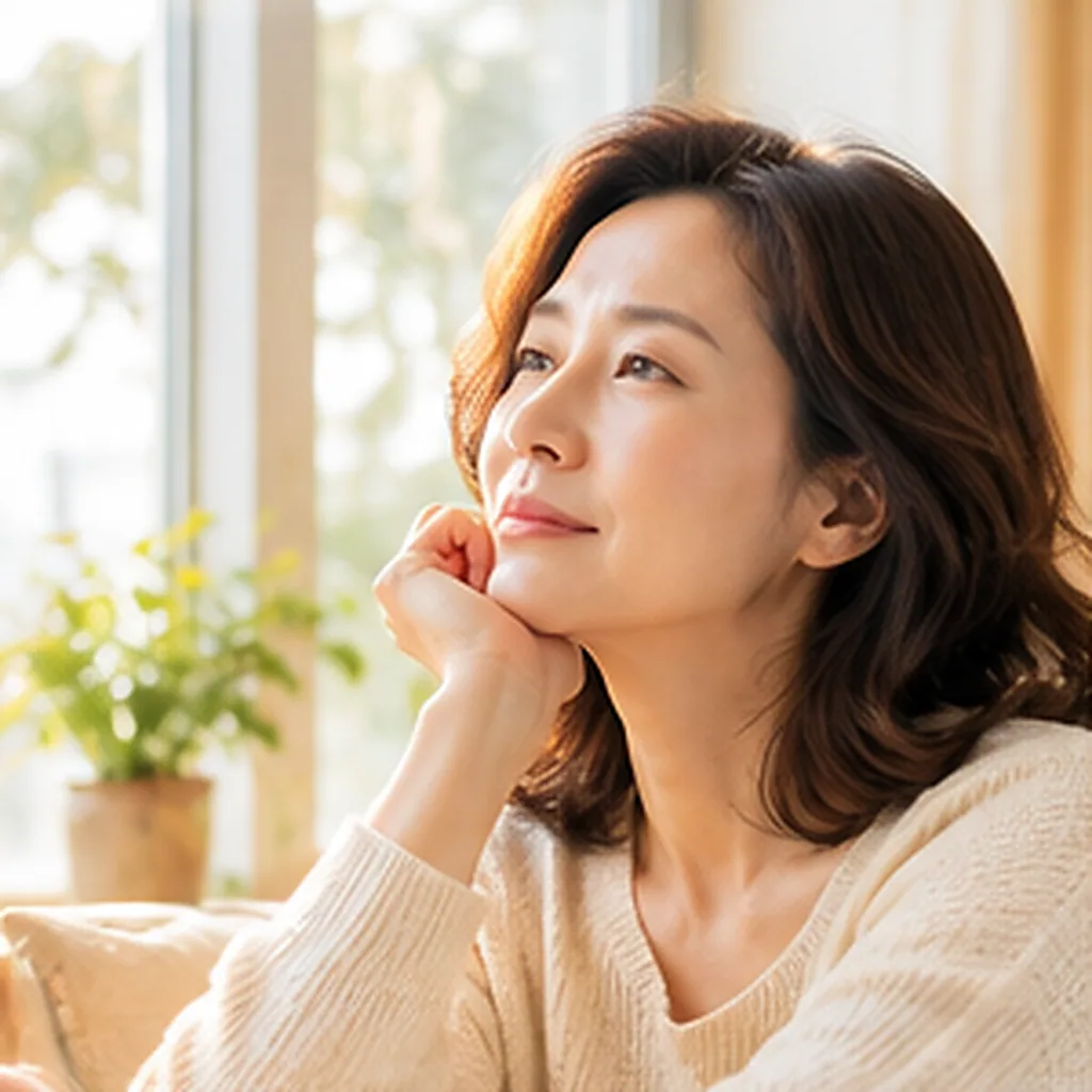 목에 손을 대며 쉬는 여성
